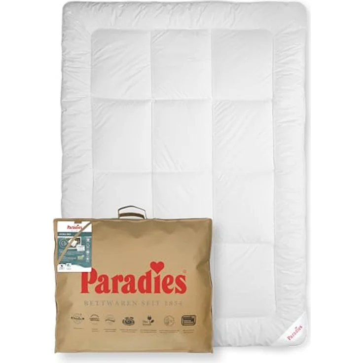 Paradies Kunstfaserbettdecke Avera Bio, Füllung: 80% Polyester, 20% Lyocell, Bezug: 100% Baumwolle kbA, atmungsaktive, wärmende Lyocell Winterdecke – Bild 2