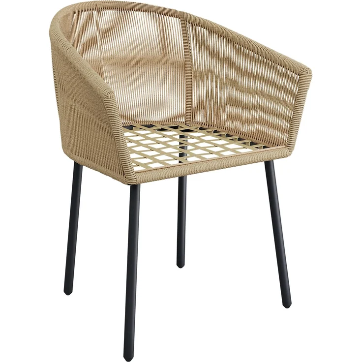 STEELSØN 'Nair' Polyrattan Gartenstuhl, 6er-Set, hellbraun, wetterfest & UV-beständig, Balkonstühle bis 160 kg belastbar, Gartensessel inkl. Kissen – Bild 14