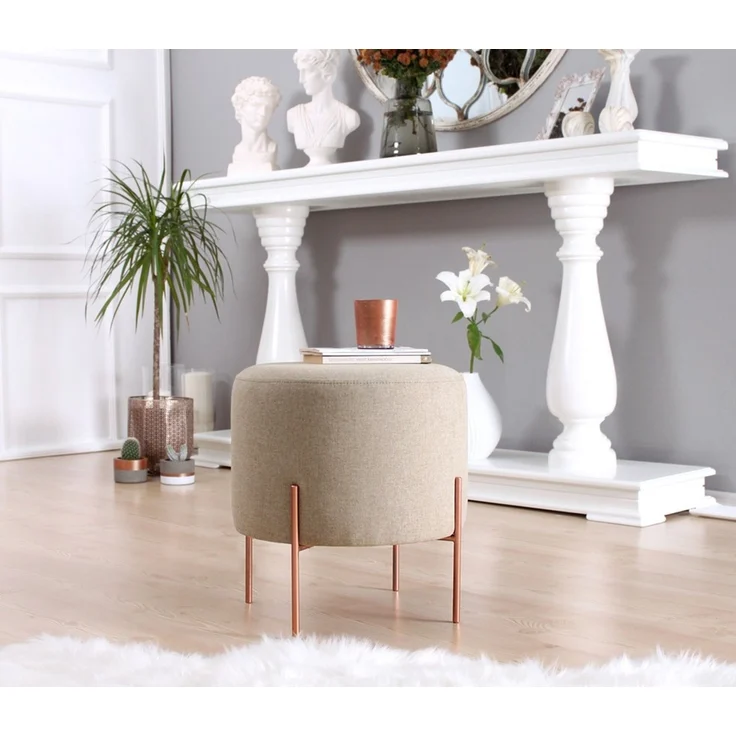 Hanah Home 'Copper 48 - Coffee' Pouffe, Kaffee, 40 x 42 x 40 cm – Bild 3