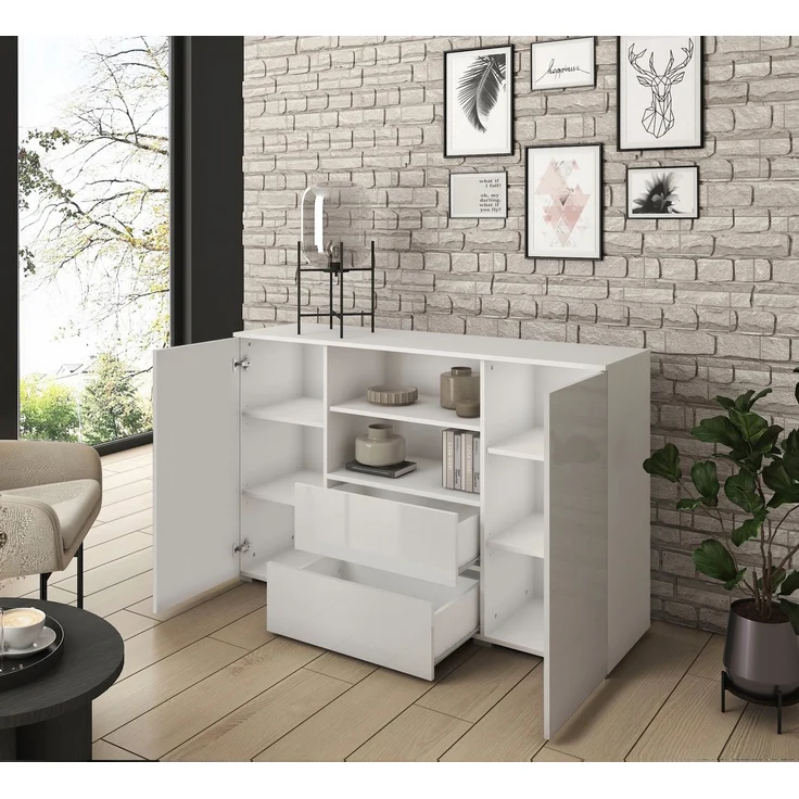 INOSIGN Sideboard PARIS (1 St), Moderne 140cm breite grifflose Kommode, vielseitig einsetzbar – Bild 2