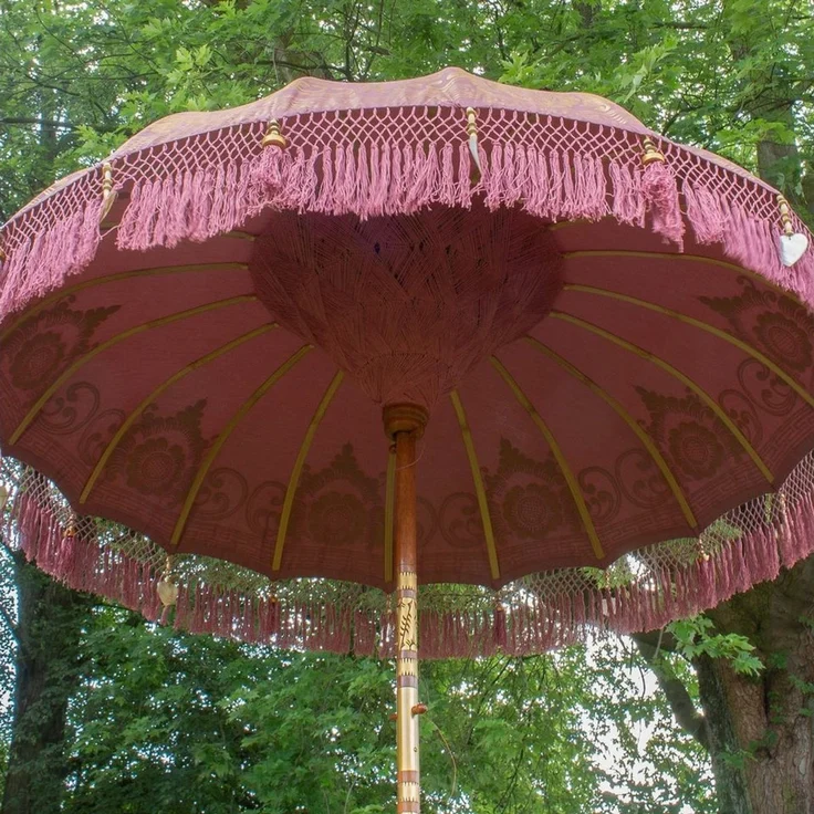 Oriental Galerie Sonnenschirm Bali Garten Sonnenschirm Mauve Model Stella 185 cm – Bild 4