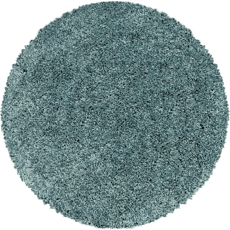 Carpetsale24 Shaggy Hochflor Teppich Wohnzimmer 160 cm Rund Aqua Blau - Modern Flauschiger Teppich Extra Weich, Pflegeleicht und Einfarbig - Ideal als Teppich für Schlafzimmer, Esszimmer und Küche – Bild 1
