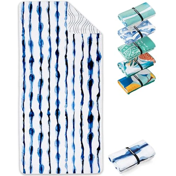 Fit-Flip Strandtuch XXL Mikrofaser, leicht und schnelltrocknend, 100% recyceltes Badetuch, Batik Stripes 160x90cm – Bild 1
