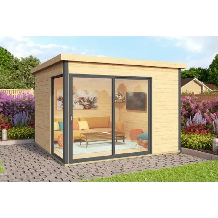 Lasita Maja Gartenhaus Domeo 1-4 Gartenhaus aus Holz Holzhaus mit 44 mm Wandstärke Blockbohlenhaus mit Montagematerial – Bild 3