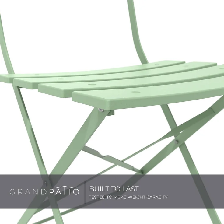 Grand patio Bistro Set 3tlg. Premium Stahl Klappbar Gartenmöbel Grün – Bild 5