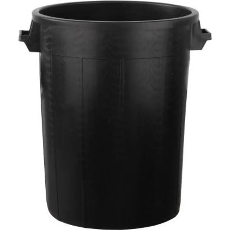 Universaltonne 100 Liter ohne Deckel Allzweck Tonne Schwarz mit 2 Tragegriffen : Ohne Deckel