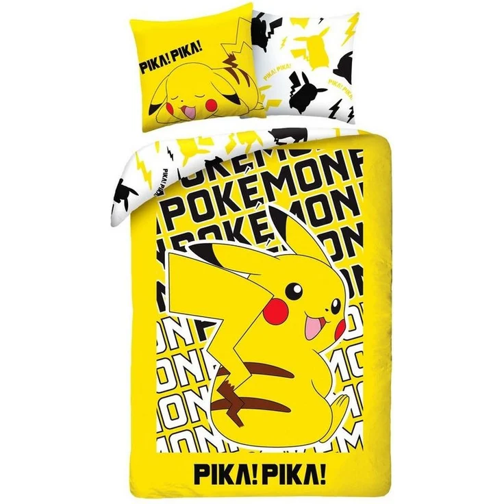 Halantex Bettwäsche Pokemon Pikachu - 2 x Fan-Bettwäsche-Set, 135x200 & 80x80, Baumwolle, 100% Baumwolle – Bild 1