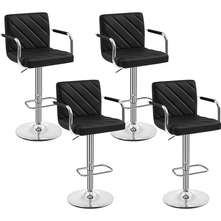 Yaheetech Barhocker 2/4-er Set (4 St), Höhenverstellbarer Barstuhl mit Armlehnen, Sitzhöhe 62,5 cm – 84,5 cm – Bild 5