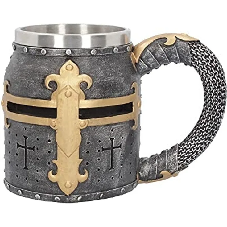 Nemesis Now Crusader Bierkrug, 16 cm, Grau