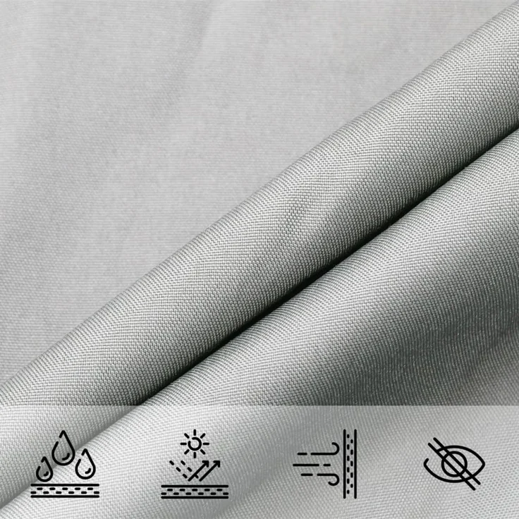 vidaXL Sonnensegel Hellgrau 3,5x2 m 100% Polyester Oxford 4000536 – Bild 8