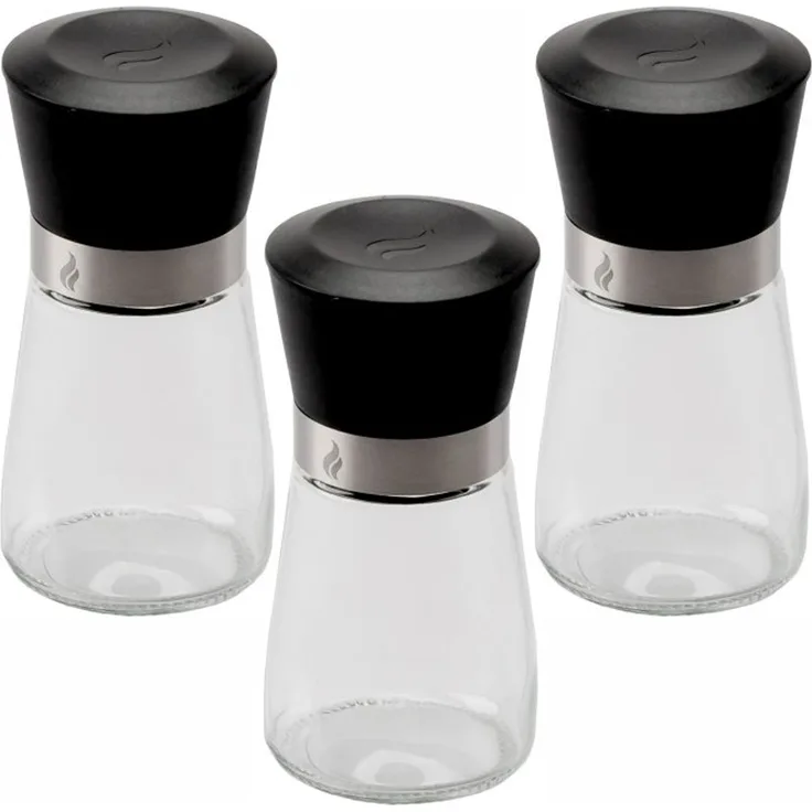 Grillfürst Gewürzmühle 3er Set - für Salz, Pfeffer, Gewürze und Gewürzmischungen