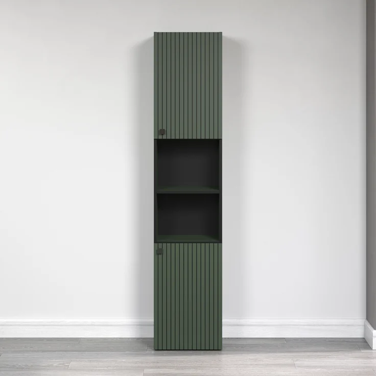 Badezimmer Hochschrank Bliss in grün 40 x 186 cm – Bild 4