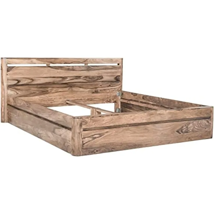 Bett Sheesham 200x200x90 smoked cherry gebeizt TORONTO #158