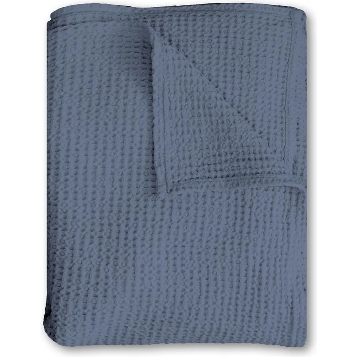 Baumwoll Waffelpiqué Decke blau 150 x 200 cm