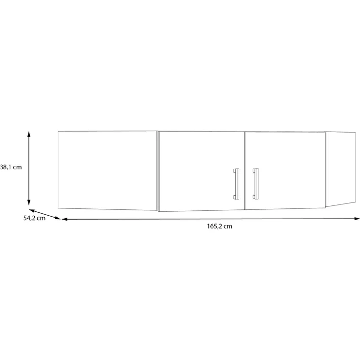 Forte ECONOBOX Schrankaufsatz 165, 2-türiger Drehtürenschrankaufsatz für Eckschrank, Holzwerkstoff, Weiß, 165,2 cm breit, 38,1 cm hoch, 54,2 cm tief – Bild 6