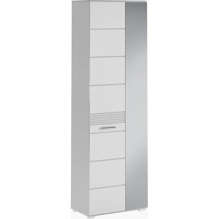 Garderobenschrank Linus II - Weiß / Weiß Hochglanz