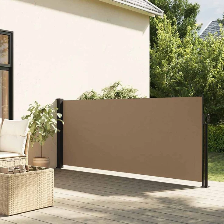 Seitenmarkise Ausziehbar, Balkon Sichtschutz Taupe 140x600 cm – Bild 1