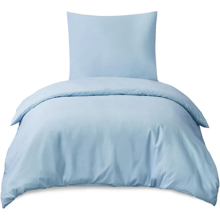 Bettwäsche 155x220 Blau Set mit Kissenbezug Mikrofaser Weich und Bügelfrei