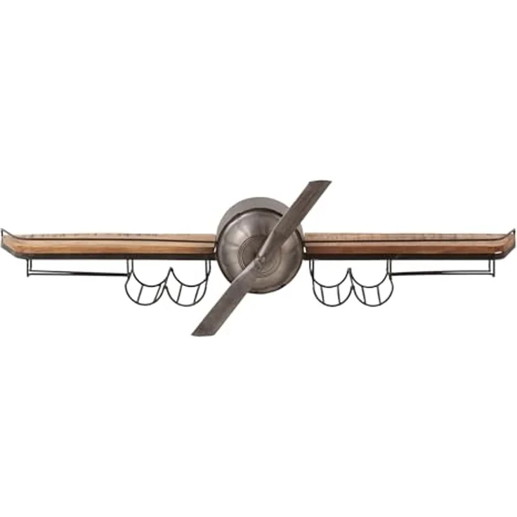 Wandregal Camera Mangoholz 133x33x25 cm für 4 Flaschen Gläser Wanddeko Barregal massivum – Bild 4