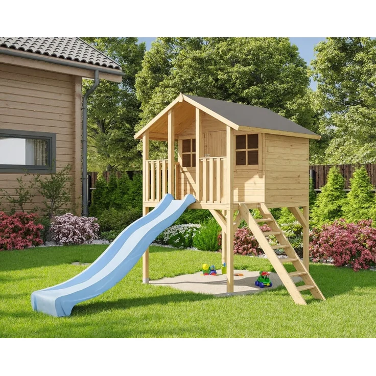 Stelzenhaus Tom / Toby mit Rutsche pastell blau
