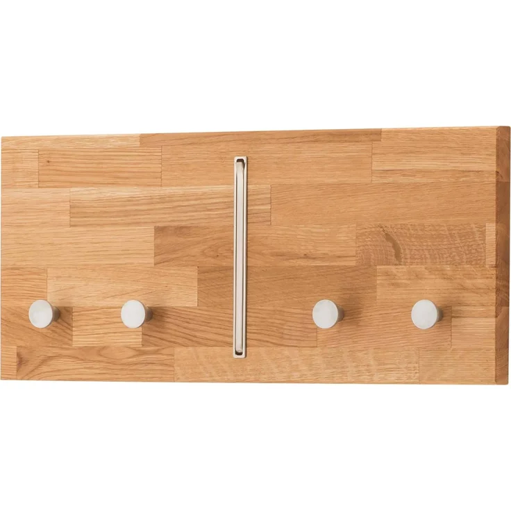 MSZ Design Wandgarderobe Hakenleiste KIRSA 50 cm Wildeiche massiv geölt Natur 50x2,5x22 cm – Bild 2