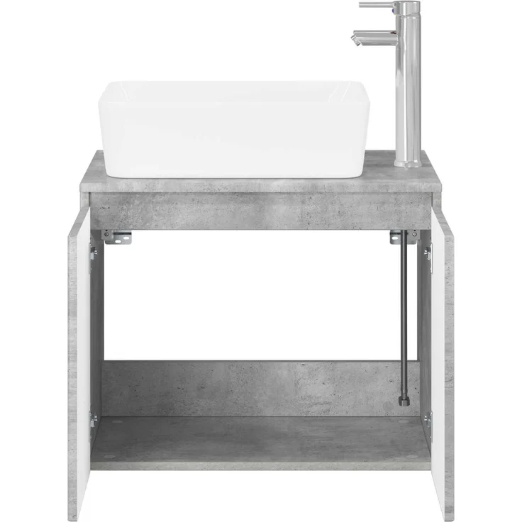 vidaXL Waschbeckenschrank Betongrau 62,5 x 44,5 x 80 cm Holzwerkstoff 3404333 – Bild 3