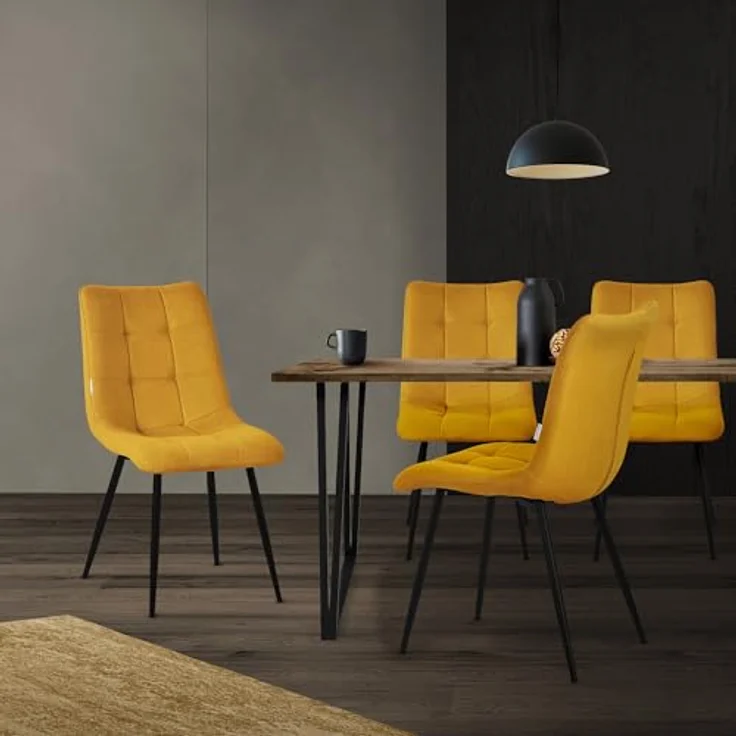 ML-DESIGN Stuhl Esszimmerstühle mit Rückenlehne moderne Design Lounge Küchenstühle (2 St), Polsterstuhl Esstischstühle 2er Set Küchenstuhl Polyester bis 120kg – Bild 3