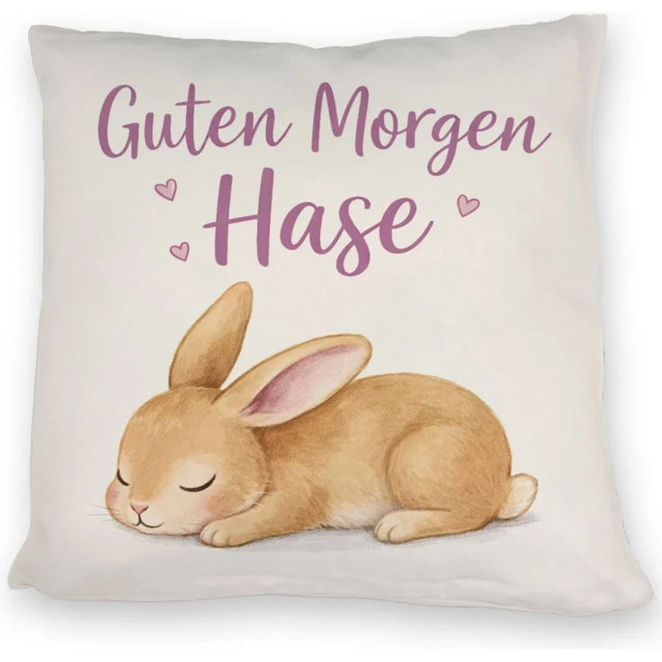 speecheese Dekokissen Schlafender Hase Guten Morgen Kissen – Bild 3