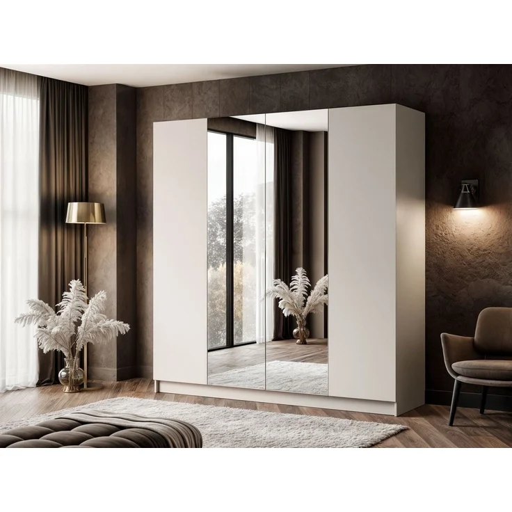Lookway Kleiderschrank AUREL 4D KASCHMIR Drehtürenschrank mit Spiegel – Bild 2