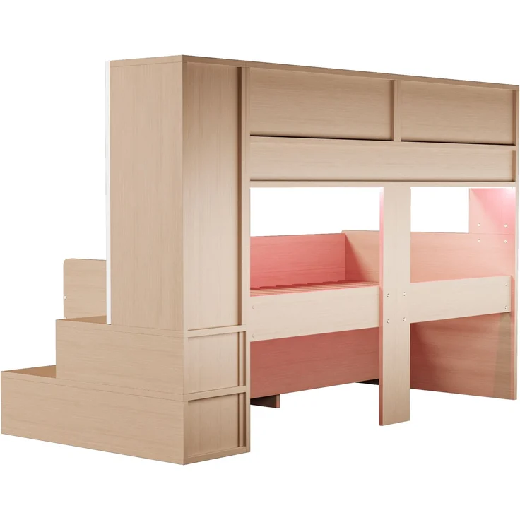 Polsterbett 160×200 cm aus Velvet-Stoff mit LED-Beleuchtung und USB-Typ-C-Anschluss, dunkelgrau – Bild 9