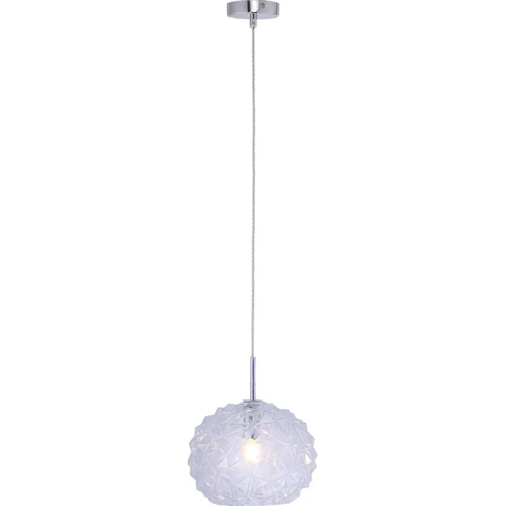 Pendelleuchte, Glaskugel, blau, Struktur, D 25 cm