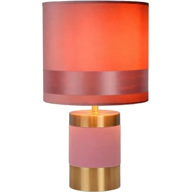 Lucide Frizzle 10500/81/66, Nachttischlampe im Vintage-Stil mit Stoffschirm und Satinband