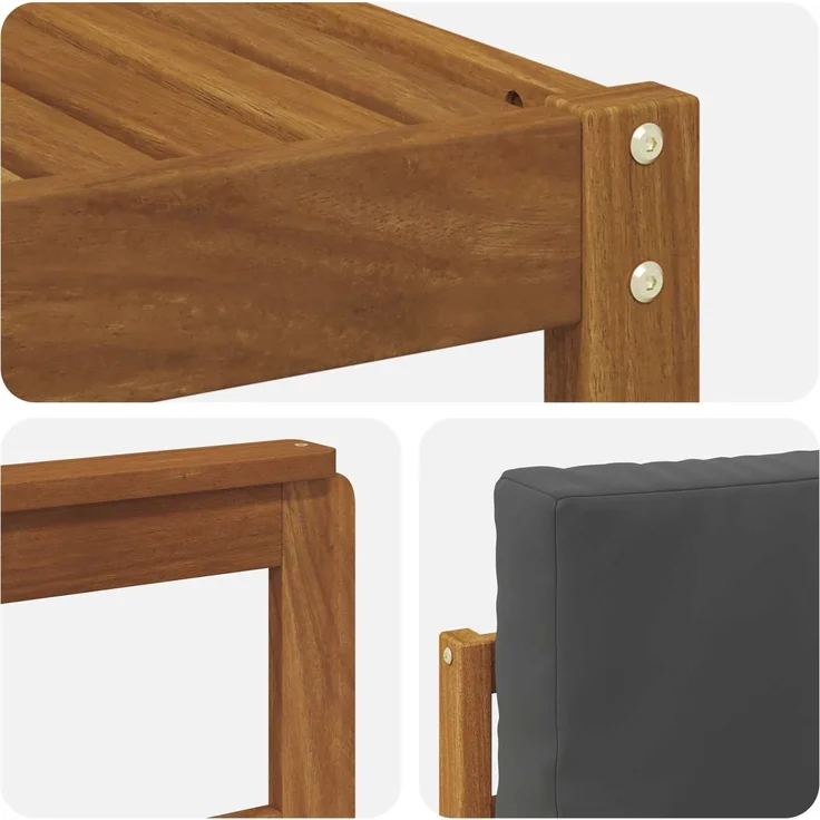 vidaXL Outdoor-Sofagarnitur mit Kissen 6 pcs Natur und Anthrazit 3366420 – Bild 7