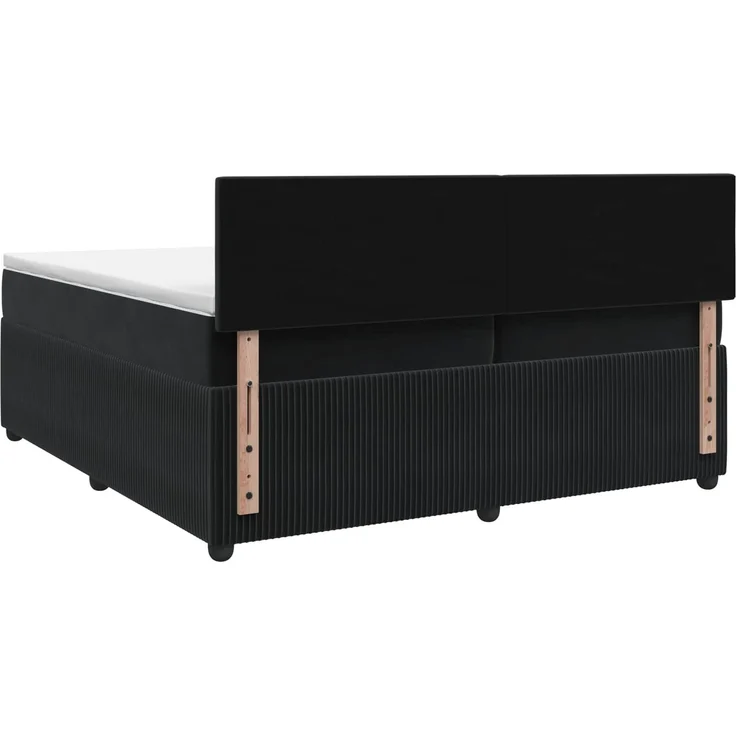 vidaXL Boxspringbett mit Matratze Schwarz 200 x 200 cm Samt 3451747 – Bild 8