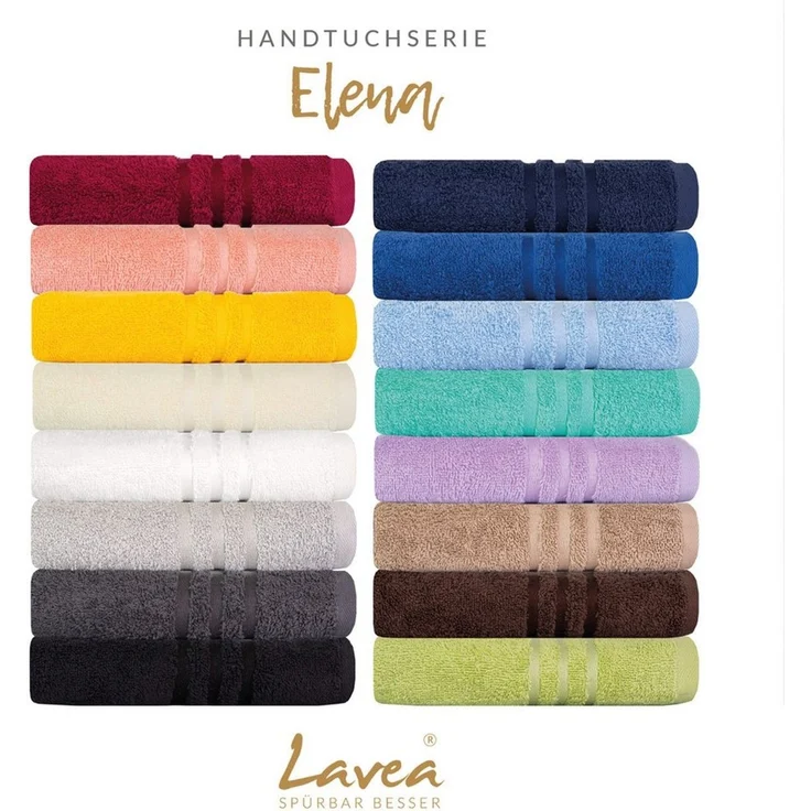 Lavea Duschtücher 4er Set Duschtuch 70 x 140 cm, Elena Frottee Handtücher, (Set, 4-St), Dusch-Handtuch, 500 g/m² Frottier, weich & saugstark, pflegeleicht – Bild 4