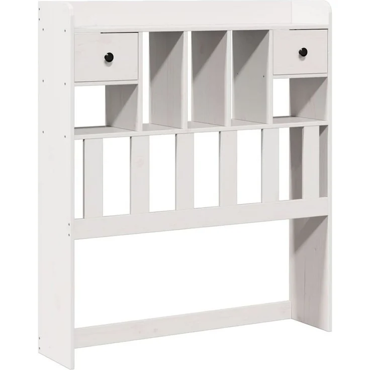 vidaXL Bett Kopfteil mit Stauraum Weiß 90 cm Massivholz Kiefer (1-tlg) – Bild 1