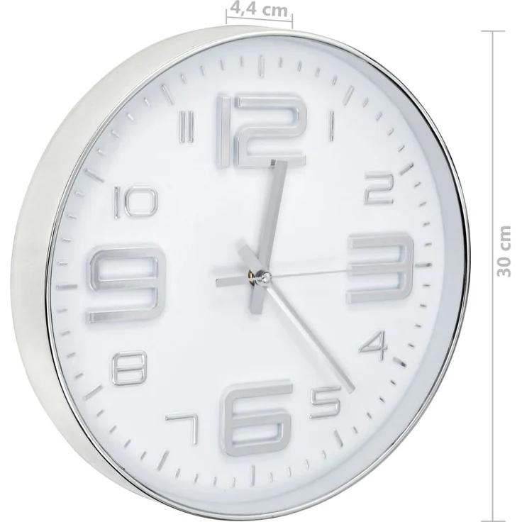 vidaXL Wanduhr 30 cm Silbern 50632 – Bild 5