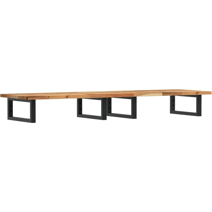 vidaXL Waschbeckenregal Wandmontage Stahl und Akazienholz 3302729 – Bild 2