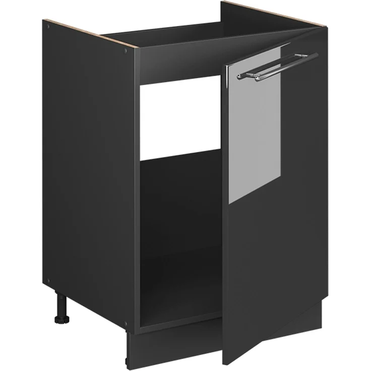 Spülenunterschrank Fame-Line Anthrazit Hochglanz/Anthrazit 60 cm Vicco – Bild 6