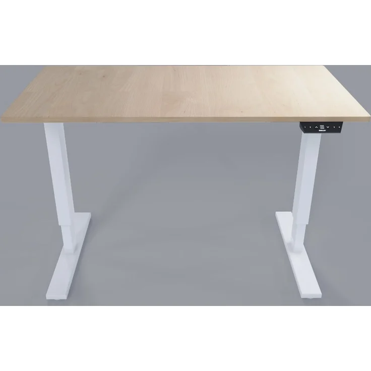Bisley Home Tisch, Metall, Gestell 396 weiß Platte 014 ahorn, Medium – Bild 1