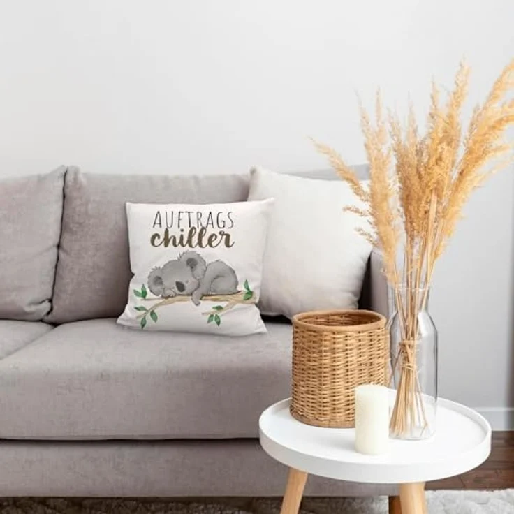 speecheese Dekokissen Schlafender Koala Kuschelkissen mit Spruch Auftragschiller – Bild 7