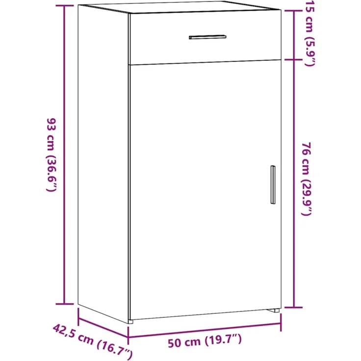 vidaXL Sideboard Betongrau 50x42,5x93 cm Holzwerkstoff 846295 – Bild 11