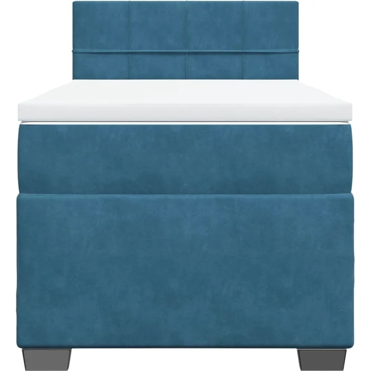 vidaXL Boxspringbett mit Matratze Dunkelblau 90x200 cm Samt 3286226 – Bild 4