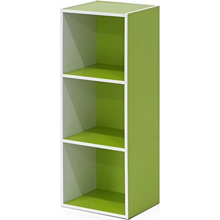 Furinno offenes Bücherregal mit 3 Fächern, holz, Weiß/Grün, 30. 5x23. 6x80. 0 cm – Bild 8