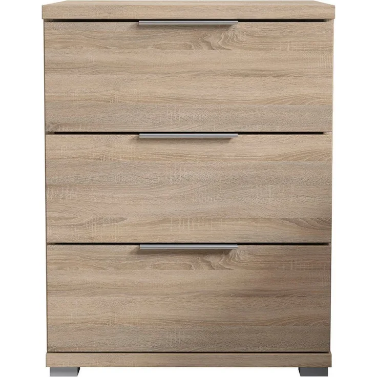 SMILLA Nachttisch in Eiche Sonoma Optik - Moderner Nachtschrank mit Schubladen und viel Stauraum - 46 x 61 x 42 cm (B/H/T)