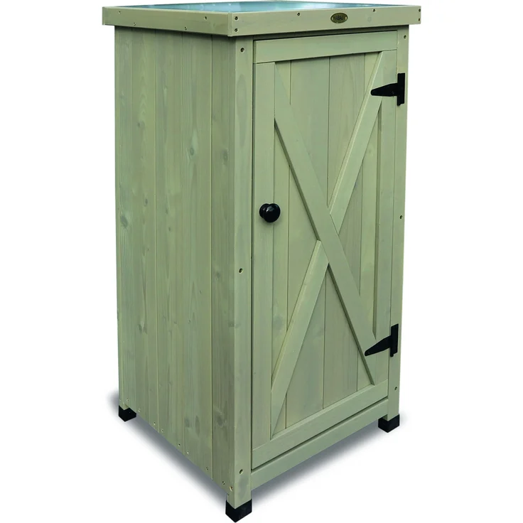 HABAU Gartenschrank "Kompakt" aus Holz, Grau, 45 x 45 x 91 cm – Bild 2