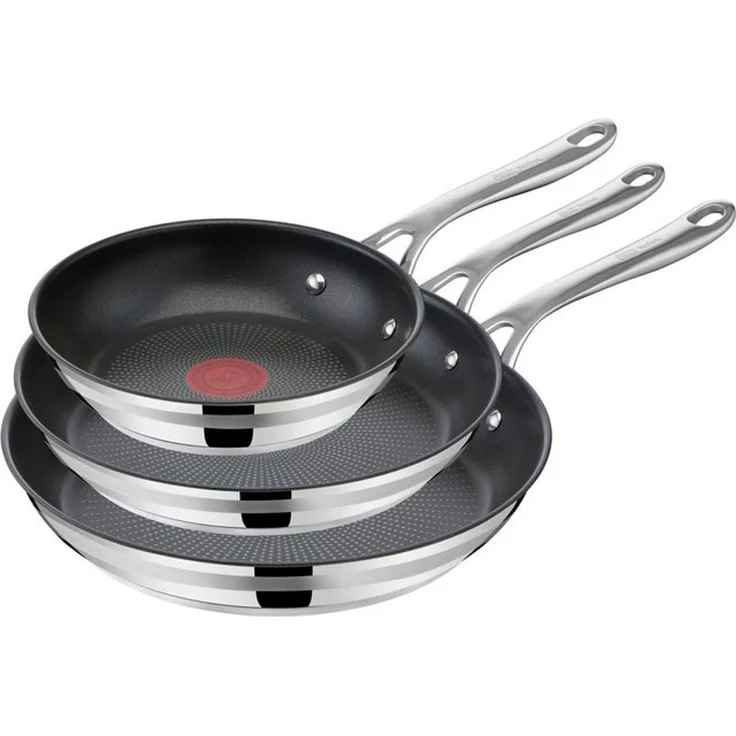 Tefal Pfannen-Set Jamie Oliver Cook Smart für alle Herdarten, Induktion, Thermo-Signal, Edelstahl (Set, 3-tlg, Pfannen 20/24/28 cm), Antihaftversiegelung, besonders lange Lebensdauer. ergonomischer Griff – Bild 4
