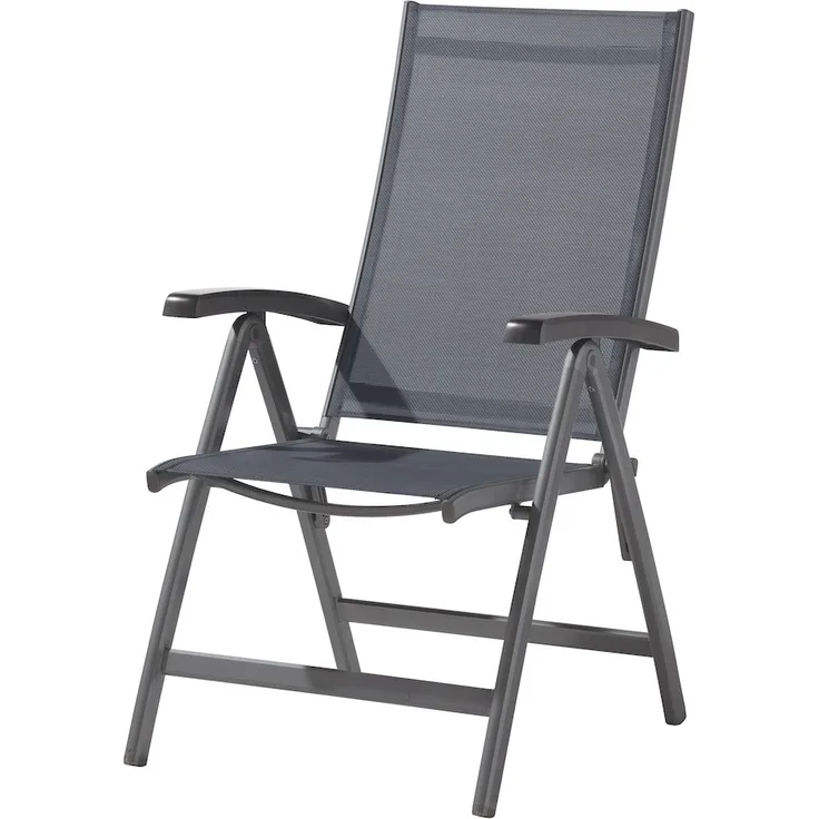 Sieger Bodega Klappsessel klappbar, Aluminium Eisengrau 62 x 109 x 71 cm