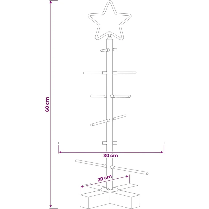 vidaXL Metall Weihnachtsbaum KUOPIO 60 cm Stahl Gold 42053866 – Bild 7