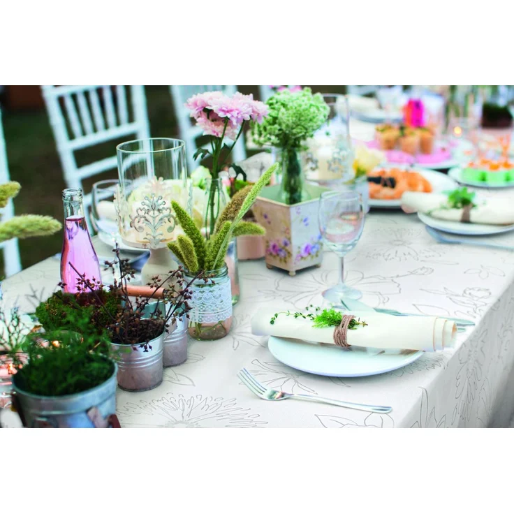 d-c-table® Tischdecke Manhattan Palmas 150 cm rund, natur